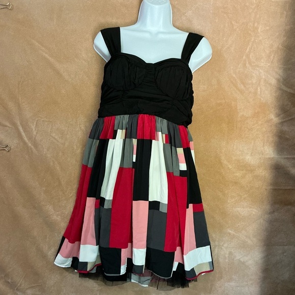 Candie's Black and Red Ruched Dress - Picture 1 of 9